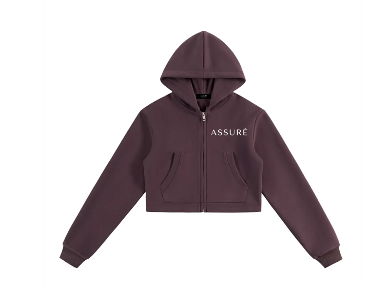 ASSURÉ Women’s Premium Cropped Zip-Up Hoodie Sweatsuit