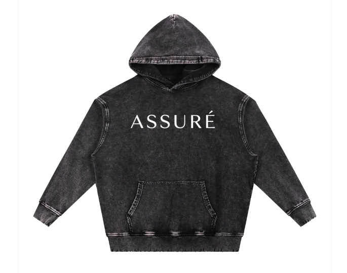 ASSURÉ Men's Premium Wash Hand-Frayed Heavyweight Jogger Sweatsuit