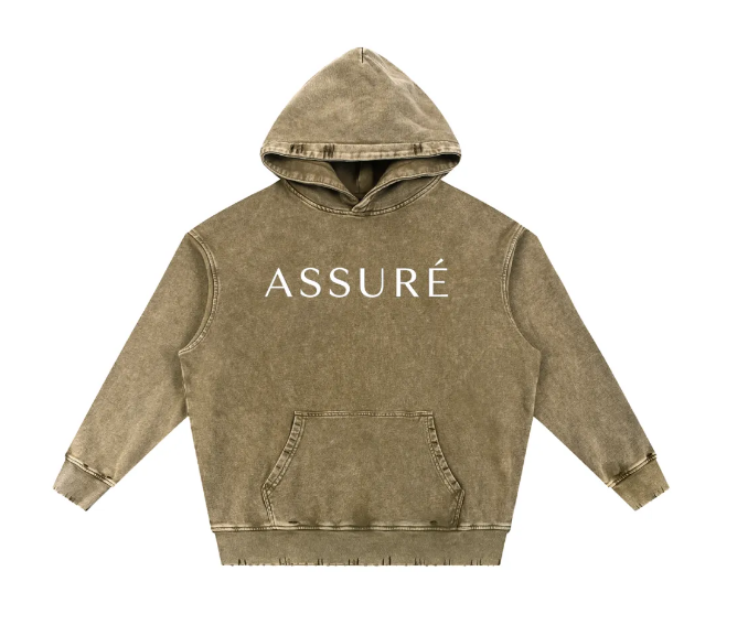 ASSURÉ Men's Premium Wash Hand-Frayed Heavyweight Jogger Sweatsuit