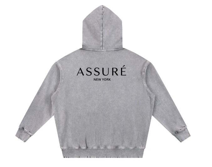 ASSURÉ Men's Premium Wash Hand-Frayed Heavyweight Jogger Sweatsuit