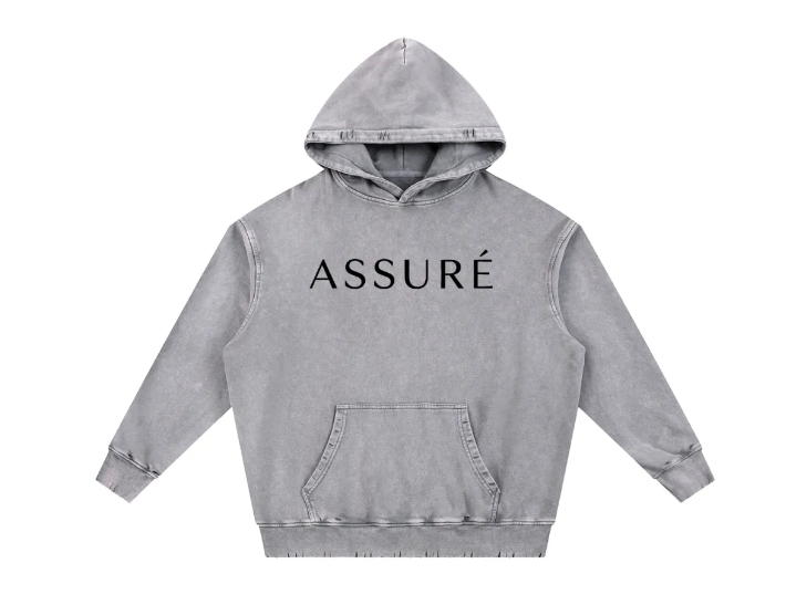 ASSURÉ Men's Premium Wash Hand-Frayed Heavyweight Jogger Sweatsuit