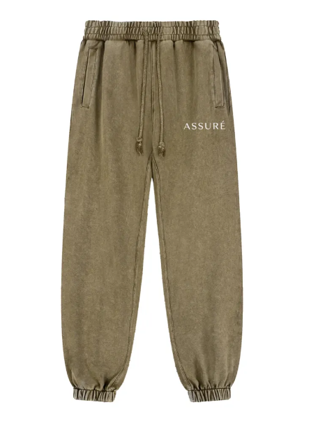 ASSURÉ Men's Premium Wash Hand-Frayed Heavyweight Jogger Sweatsuit
