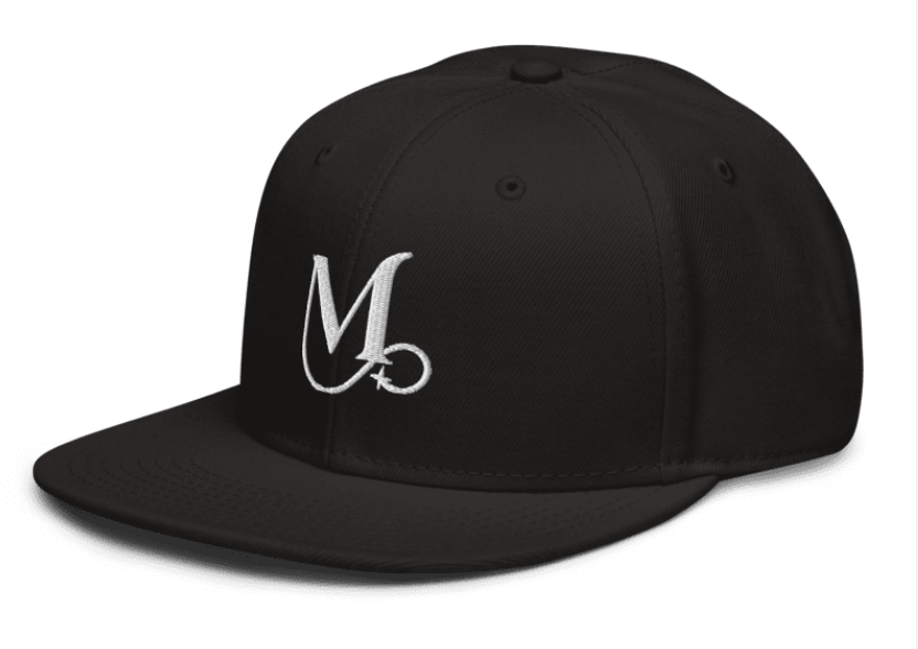Men's Embroidered Major Figures Snapback Hat- One Size Fits All (Black M Square Hat)