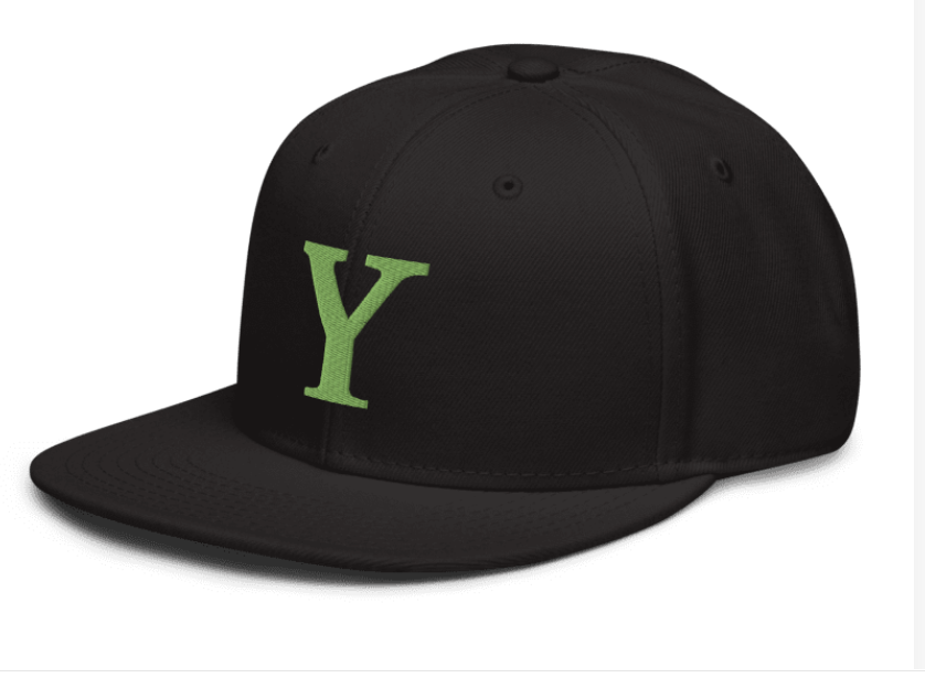 Men's Embroidered Snapback Hat- One Size Fits All (Black & Lime Green)