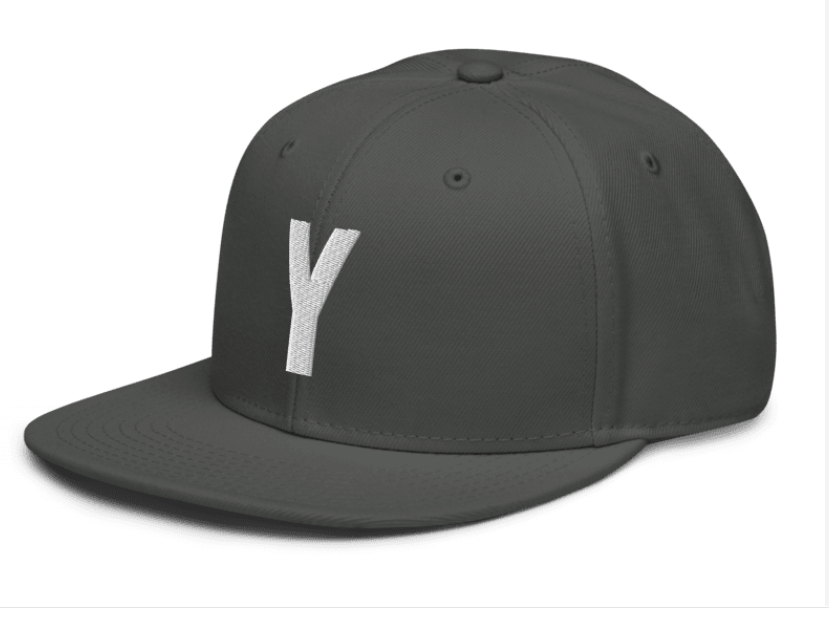Men's Embroidered Snapback Hat- One Size Fits All (Charcoal Grey)