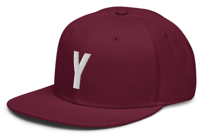 Men's Embroidered Snapback Hat- One Size Fits All (Maroon)