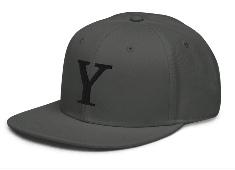 Men's Embroidered Snapback Hat- One Size Fits All (Grey & Black Hat)