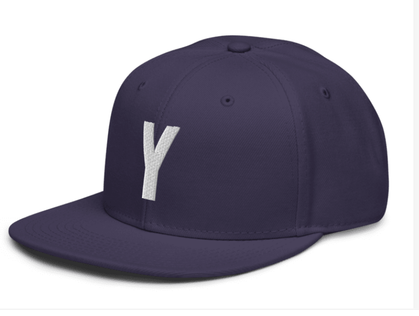 Men's Embroidered Snapback Hat- One Size Fits All (Navy-Blue Hat)