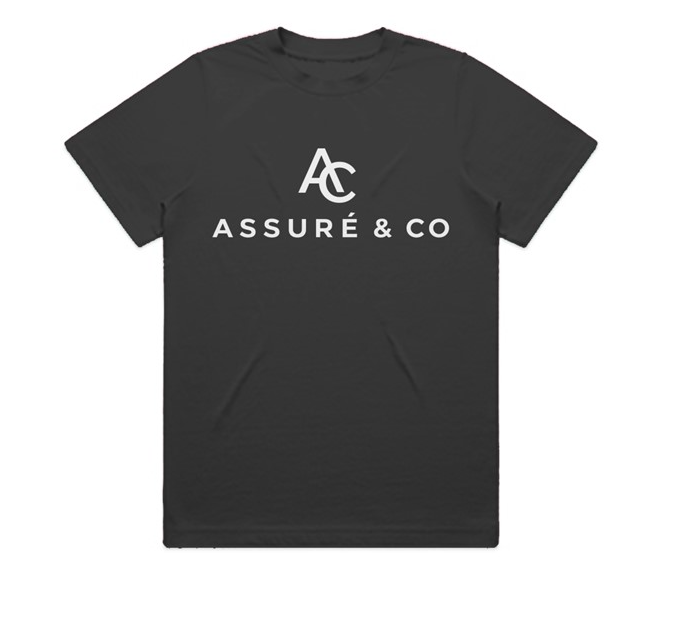 ASSURÉ & CO Women's  Signature Monogram Premium Heavyweight Tee