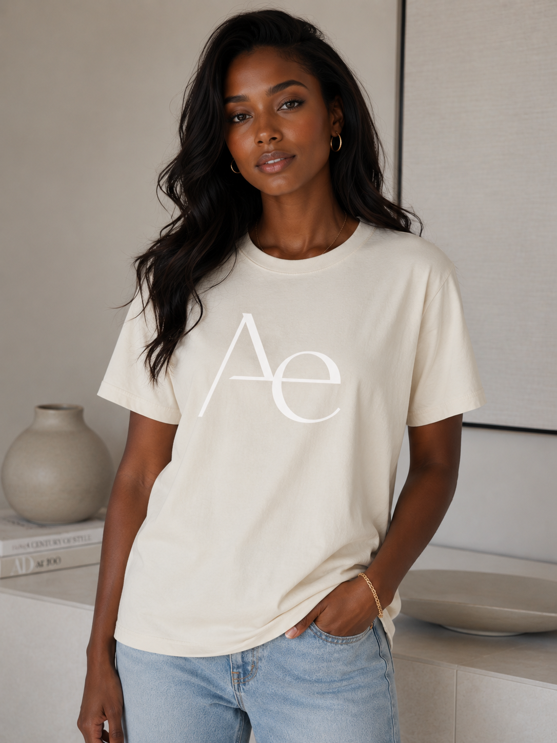 AE ASSURÉ “ÉLAN Luxe” Women's Premium  Heavyweight 100% Organic Tee