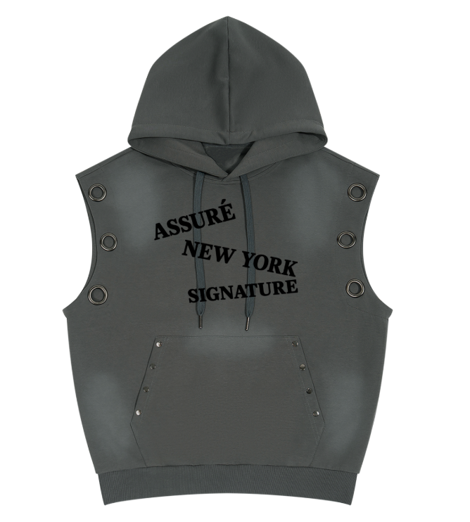 ASSURÉ & CO Men's Vintage Sun Fade Sleeveless Hoodie