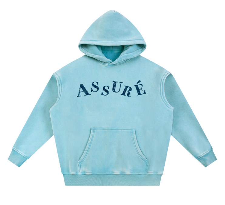ASSURÉ & CO Stringless Snow Wash Vintage Logo Women's Oversize Hoodie