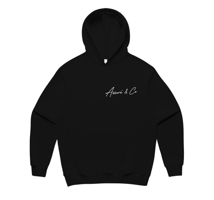 ASSURÉ & CO Men's Maison French Terry Heavyweight Hoodie-Dark Blue