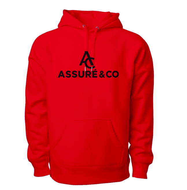 ASSURÉ & CO Men’s Premium Heavyweight Velocity Red Hoodie