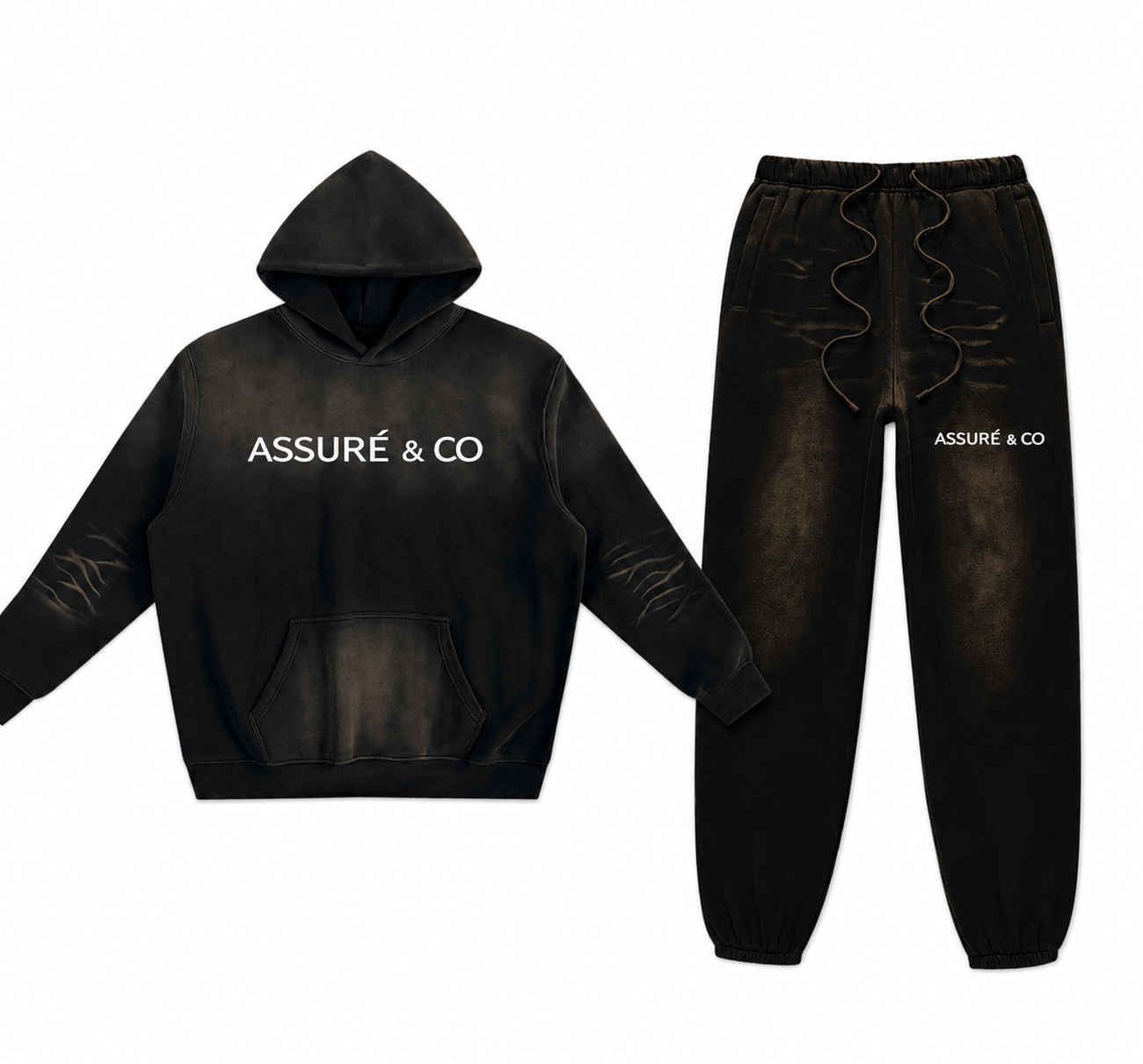 ASSURÉ & CO Men's Sunfade Fleeced Hoodie Suit