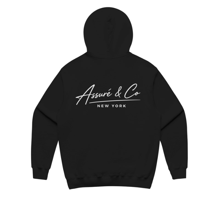 ASSURÉ & CO Men's Maison French Terry Heavyweight Hoodie-Dark Blue