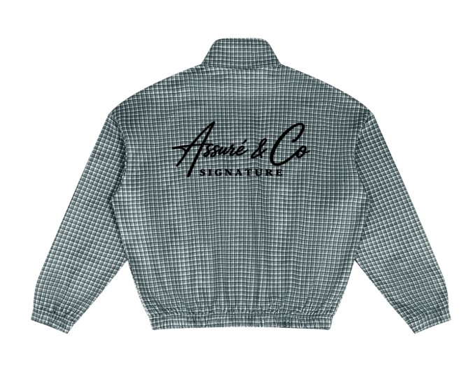 ASSURÉ & CO Men's Plaid Quarter-Zip SweatSuit-Shorts