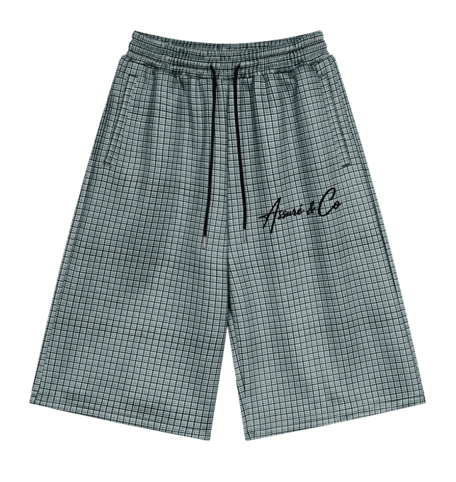 ASSURÉ & CO Men's Plaid Quarter-Zip SweatSuit-Shorts
