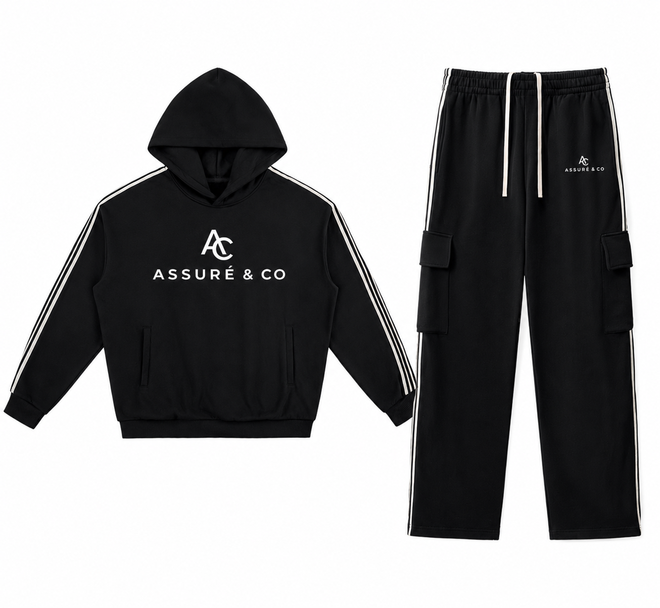 ASSURÉ & CO Men's Signature Side Stripe Luxe Suit